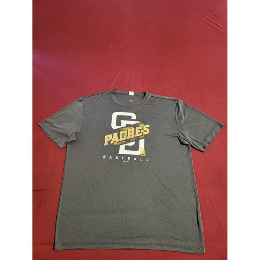 Majestic San Diego Padres T-Shirt Men's Size X-Large Gray MLB Short Sleeve